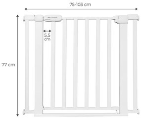KINDERKRAFT - Barriera di sicurezza LOCK&amp;GO 75-103 cm bianco