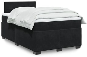 Giroletto A Molle Con Materasso Nero 120x190 Cm İn Velluto /