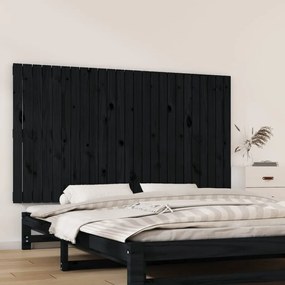 Testiera da parete nera 159,5x3x90 cm in legno massello di pino