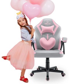 Sedia da gioco per bambini HC - 1001 rosa e grigio