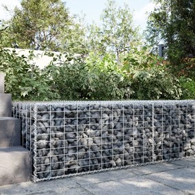 Cesto Gabbione Con Copertura 100x100x50 Cm Ferro Zincato /