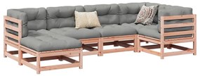 Set divani da giardino 6 pz in legno massello abete douglas