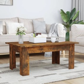 Tavolino Da Salotto Rovere Fumo 100x60x42 Cm Legno Multistrato /
