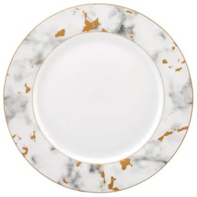 Set da tavola 24 pezzi in porcellana, bianco/grigio