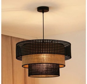 Brilagi - Lampadario a sospensione DAKOTA LUNETA 1xE27/15W/230V Ø45 cm nero/ratá