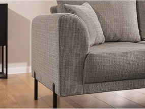 Divano angolare grigio tortora (con penisola a destra/a L) con rivestimento in ciniglia Mauris – Ropez