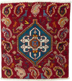Shiraz Tappeto persiano 50 x 60 Rosso (Iran) Annodato A Mano