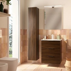 Mobile da bagno sotto lavabo SENSEA Jnka legno noce L 60 x H 72 x P 45 cm 3 cassetti, lavabo non incluso