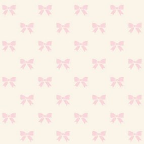 Carta da parati Fiocchi rosa e bianco, 53 cm x 10.05 m