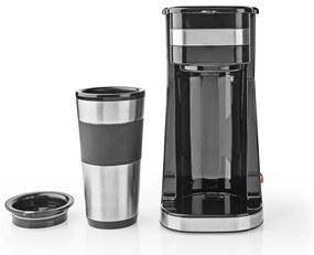 Nedis KACM300FBK - Macchina da caffè per una tazza 0,4 l con travel tazza