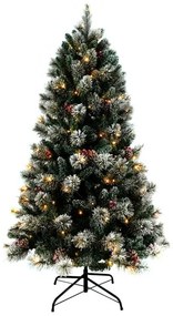 Albero di Natale artificiale Kauri verde con illuminazione H 210 cm x Ø 110 cm