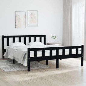Giroletto Nero İn Legno Massello 150x200 Cm King Size /