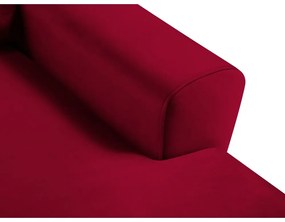 Divano angolare rosso allungabile e con contenitore (con penisola a destra/con chaise lounge) con rivestimento in velluto Kyoto – Cosmopolitan Design