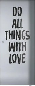 Anta per porta scorrevole esterno muro Love in vetro nero serigrafato, L 88 x H 215 cm spessore 8 mm, apertura destra