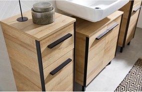 Mobile da lavabo di colore naturale con effetto rovere da appendere 53x60 cm Quickset 395 – Pelipal