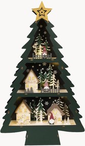 Decorazione natalizia a LED in legno di pioppo con funzione timer Christmas Tree
