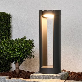 Lucande Lampioncino LED Dylen, grigio, metallo, 50 cm, IP65 DYLEN, Nero, Alluminio, Moderno, Lampada LED da esterni