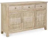 Credenza 3 ante e 3 cassetti in legno stile naturale