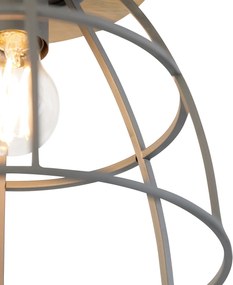 Lampada da soffitto intelligente grigio scuro con legno incl. WiFi E27 - Arthur