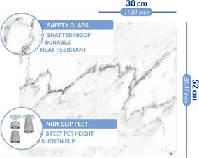 Set di 2 copri stufe in vetro, 52 x 30 cm Marble - Wenko