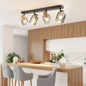 Brilagi - Faretto HYGGE 4xE14/15W/230V nero/vetro fumé