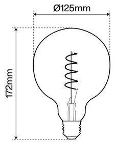 Lampada LED E27, 4W a Filamento, G125, No Flick, 2000K - Serie SPECIAL Colore del corpo Pink Trasparente