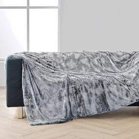 Coperta grigia in pelliccia finta 180x220 cm Antartic – douceur d'intérieur