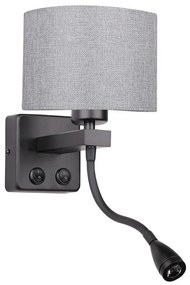 Applique LED POLO 1xE27/40W+LED/2W 230V nera