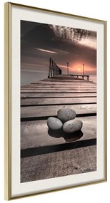 Poster  Stones on the Pier  Cornice Quadri Cornice d'oro con passe-partout, Larghezza x Altezza Home decor 20x30