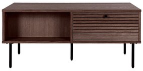 Tavolino da salotto marrone scuro con effetto rovere 50x100 cm Kyoto – House Nordic