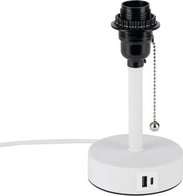 Brilagi - Lampada da tavolo con porta USB TABLON 1xE27/25W/230V bianca