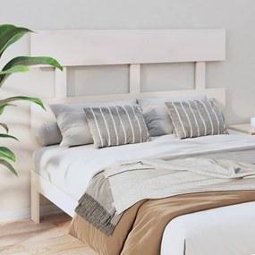 Testiera per letto bianca 124x3x81 cm in legno massello di pino