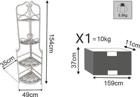 DOMINIQUE - scaffale 4 piani stile provenzale in ferro verniciato