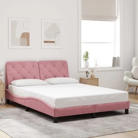 Giroletto Con Testiera Rosa 120x200 Cm İn Velluto /