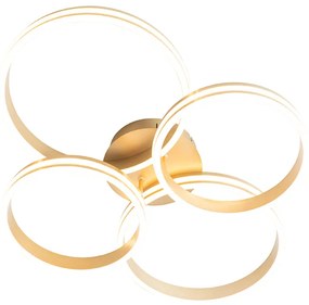 Plafoniera ottone con LED dimmerabile a 3 livelli 4 luci - Navara