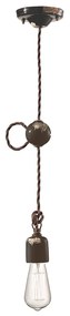 Sospensione Vintage Ceramica Nera 1 Luce E27