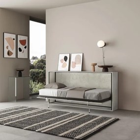 Letto singolo a scomparsa orizzontale NABOR Grigio 200x39xh97 cm