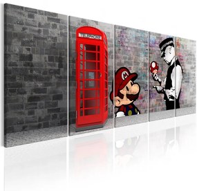 Quadro Brick Graffiti I  Colore Nero, Dimensioni e Misure 225x90