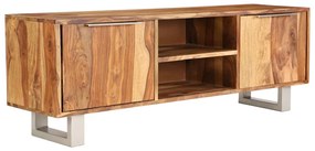 Mobile Tv İn Sheesham Massello Con Finitura Ambra 118x30x40 Cm /