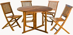 Set da pranzo da giardino in legno di teak con foro per ombrellone Maeva, set da 5