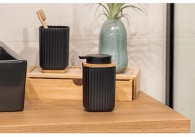 WENKO 25297100 - Portaspazzolino ROTELLO 8,5x11 cm nero/marrone