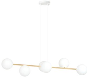 Lampadario a sospensione GRAVITY 6 Nero/Bianco e Oro 6xE14
