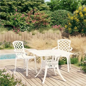 Set Da Bistrot 3 Pz İn Alluminio Pressofuso Bianco /