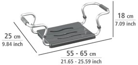 WENKO 73392500-Sedile Sicurezza in bagno 26x18 cm argento/antracite