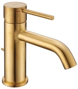 Rubinetto per lavabo a canna bassa Tayrona oro spazzolato satinato HUBER H 16.4 cm