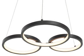 Lampada a sospensione nera con LED a dimmer a 3 livelli 3 luci - Rondas
