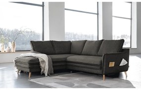 Divano letto angolare grigio scuro (angolo sinistro) Charming Charlie - Miuform