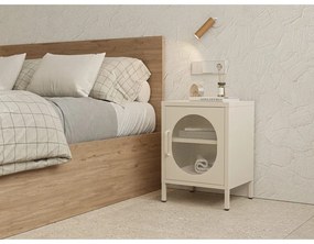 Comodino in metallo color crema Diora - Marckeric