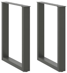 Gambe Tavolo Pranzo A U 2 Pz Antracite 70x(72-73) Cm Acciaio /