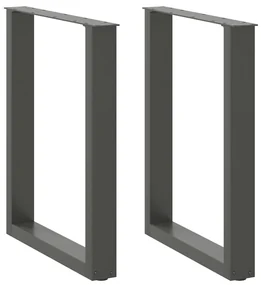 Gambe Tavolo Pranzo A U 2 Pz Antracite 70x(72-73) Cm Acciaio /